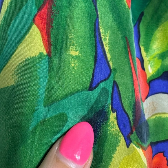 NWT Talbots Vintage 100% Silk Tropical Print Pull On Pants Size Medium - Picture 3 of 14